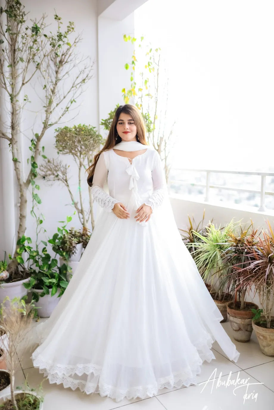 White Heart Floral Maxi