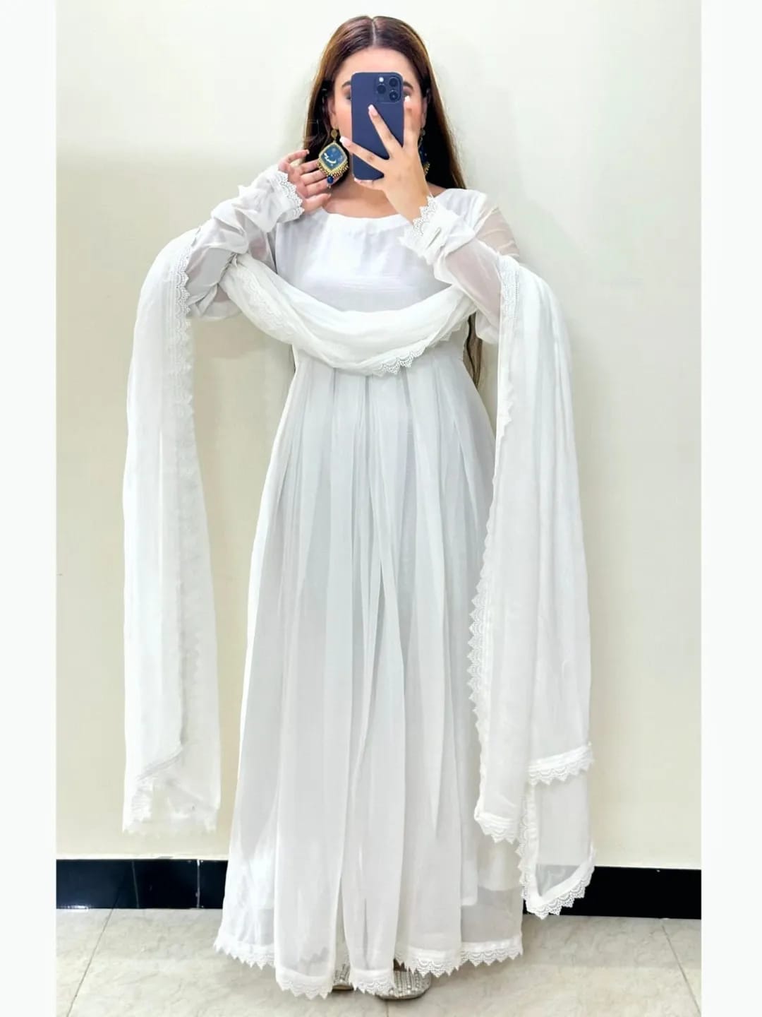 Pearl White Floral maxi