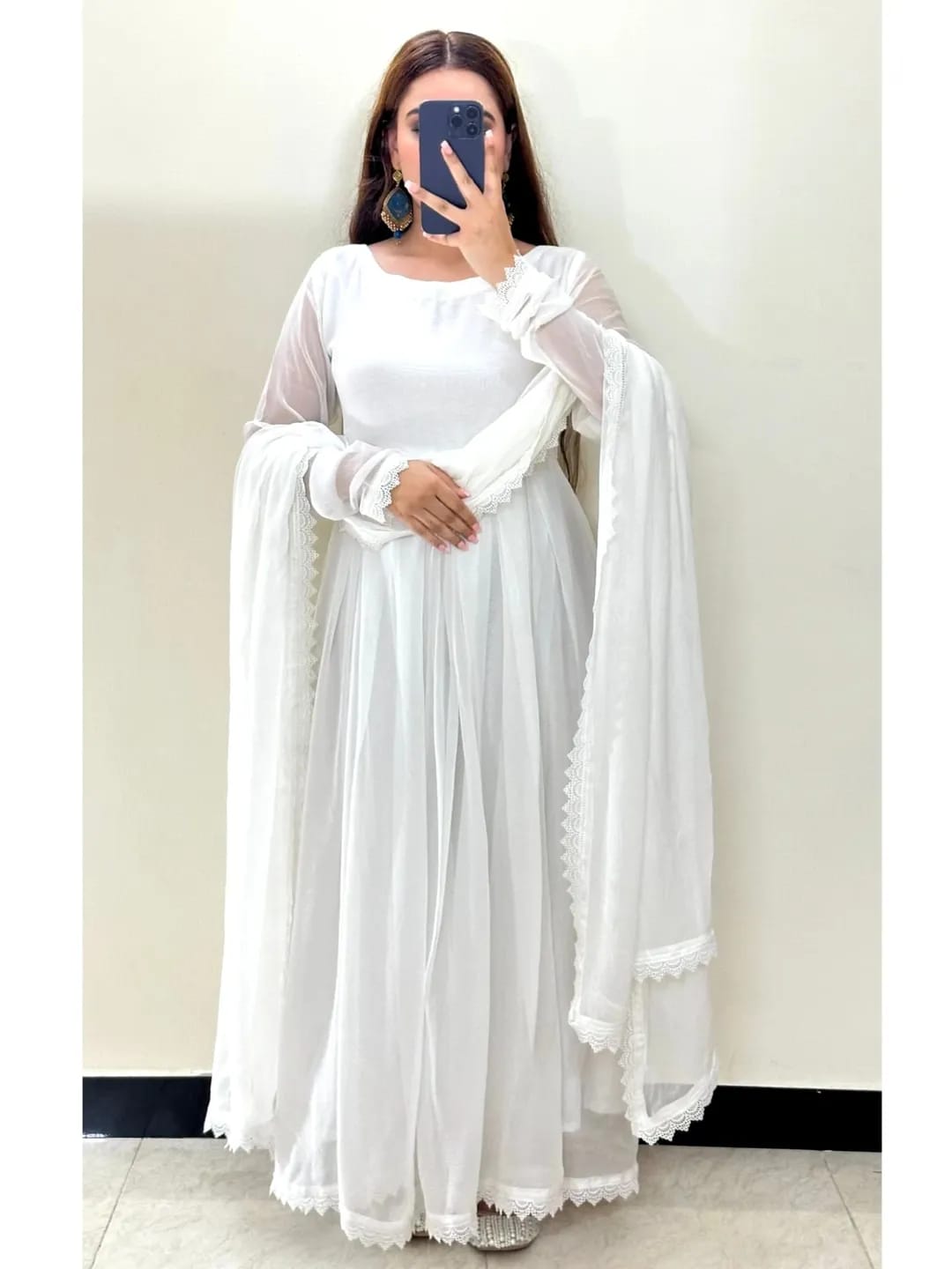 Pearl White Floral maxi