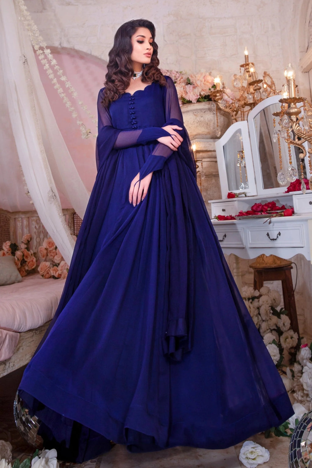 Blue Royal Floral Maxi