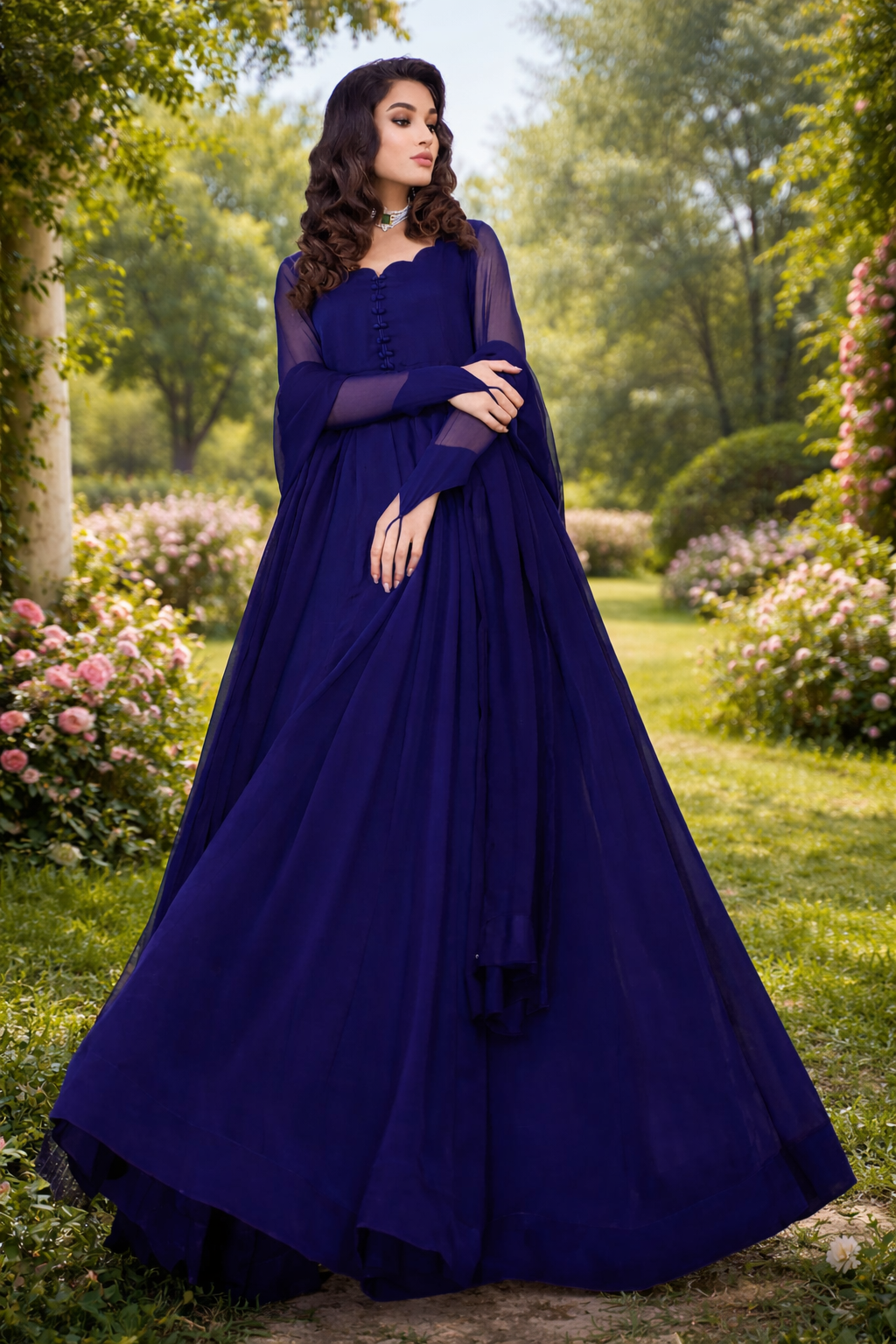 Blue Royal Floral Maxi