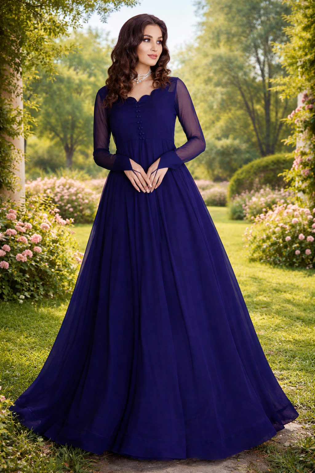 Blue Royal Floral Maxi