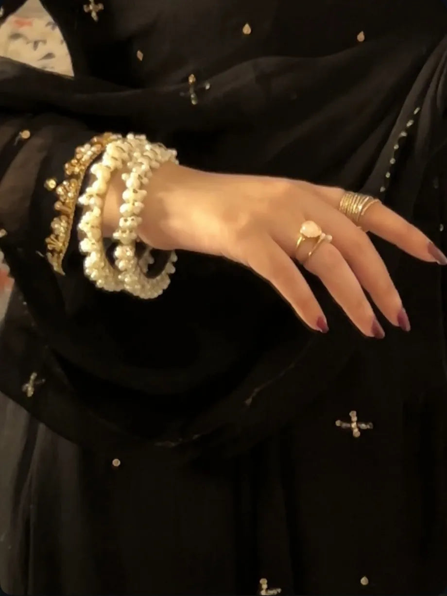 Black Handworked Chiffon Maxi with Dupatta