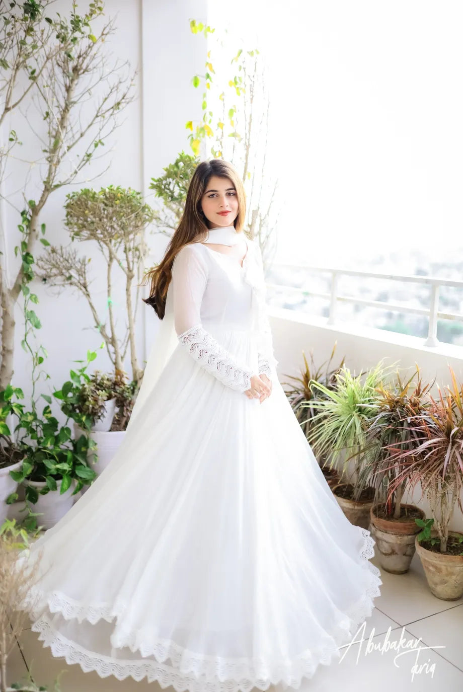 White Heart Floral Maxi