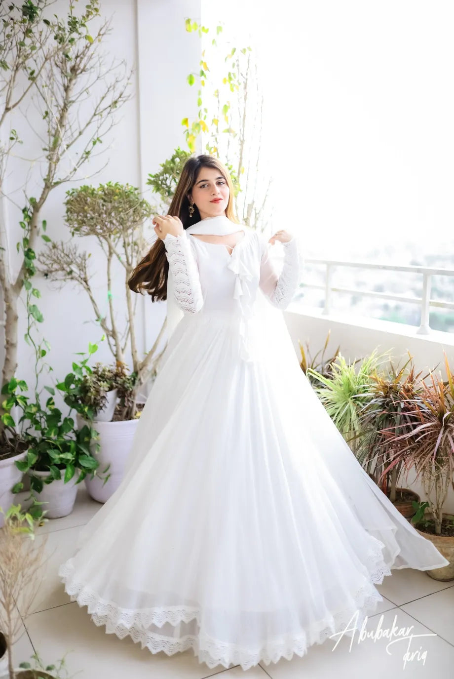 White Heart Floral Maxi