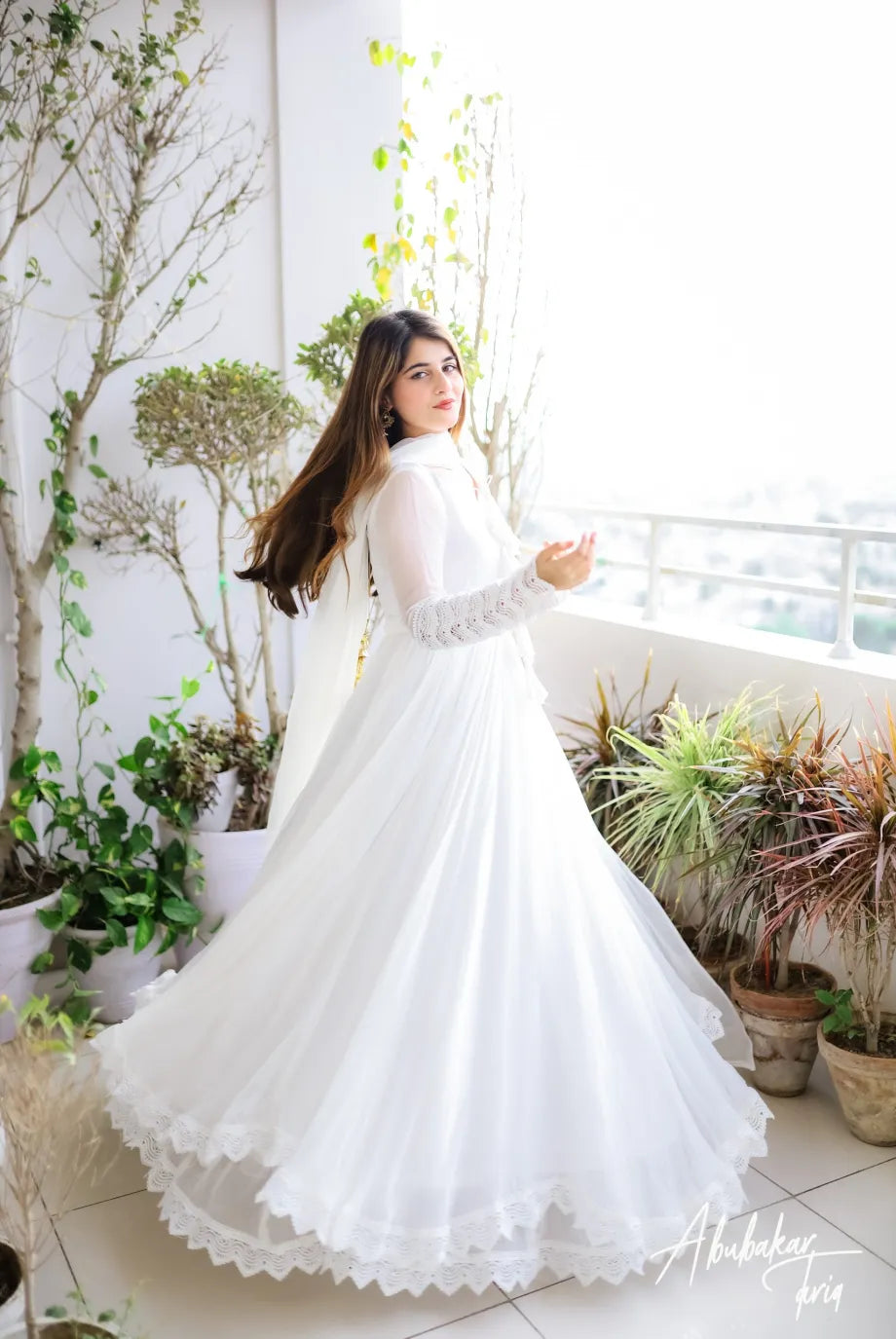 White Heart Floral Maxi