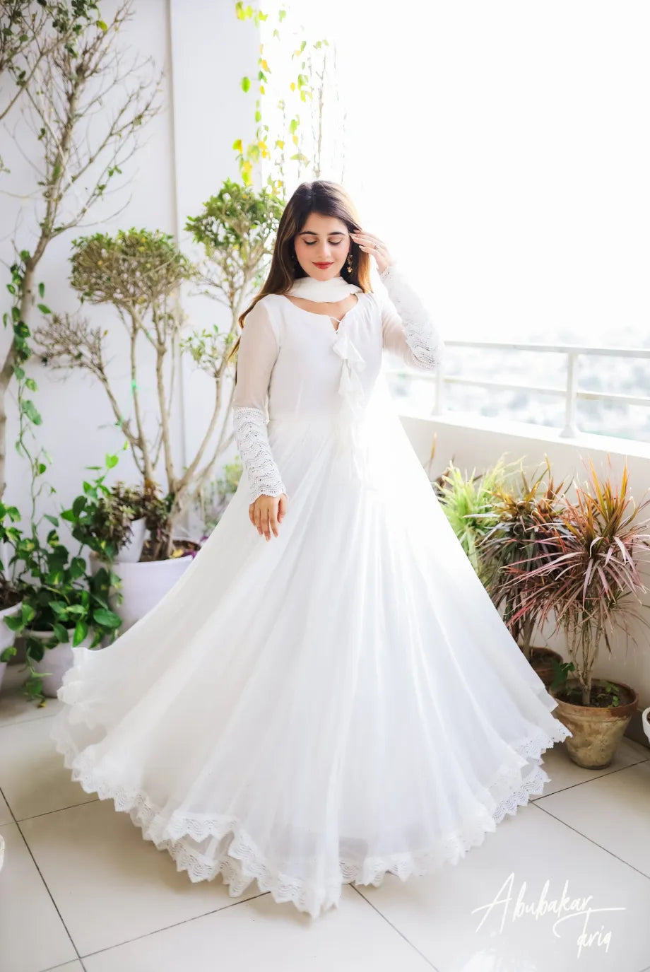 White Heart Floral Maxi