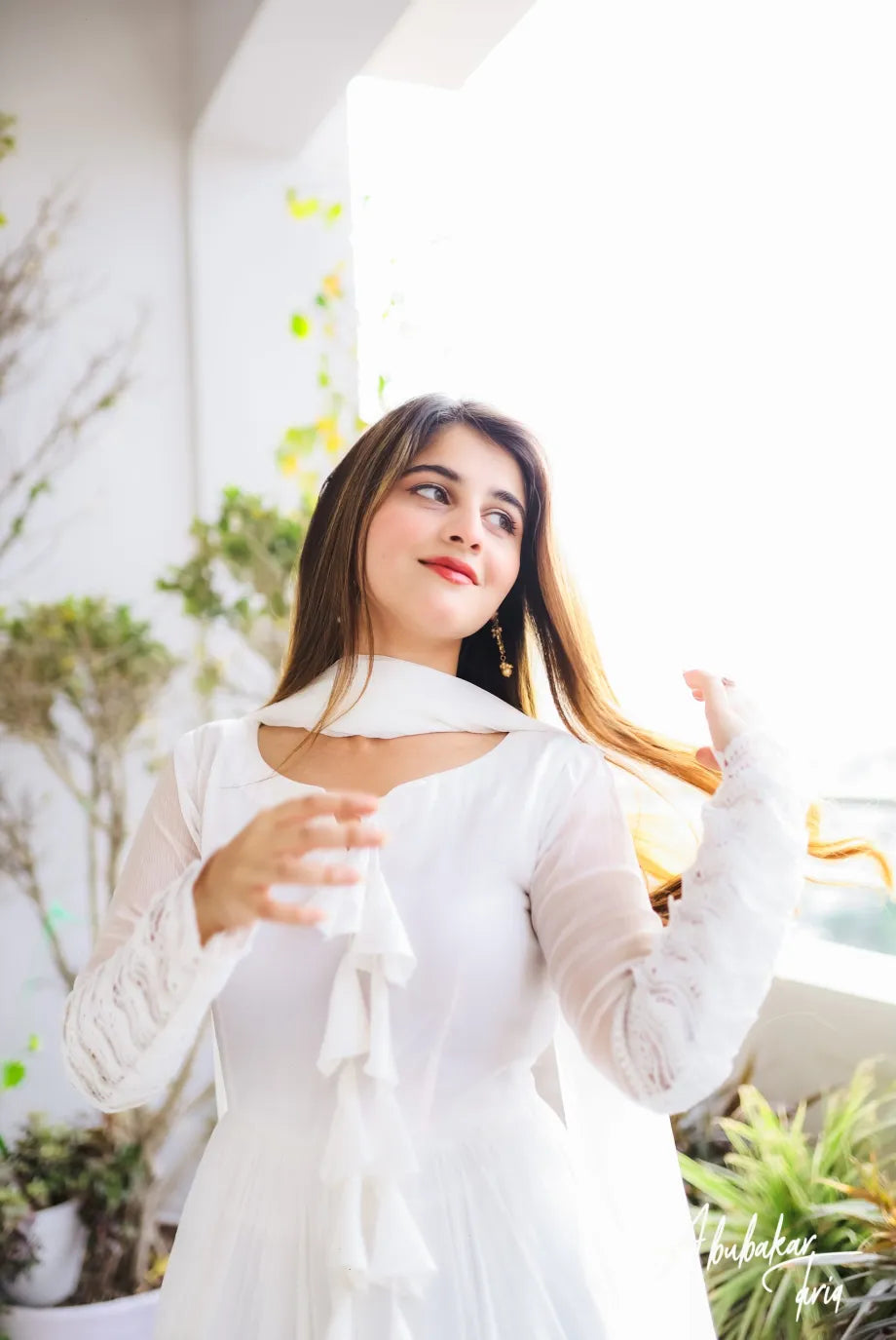 White Heart Floral Maxi