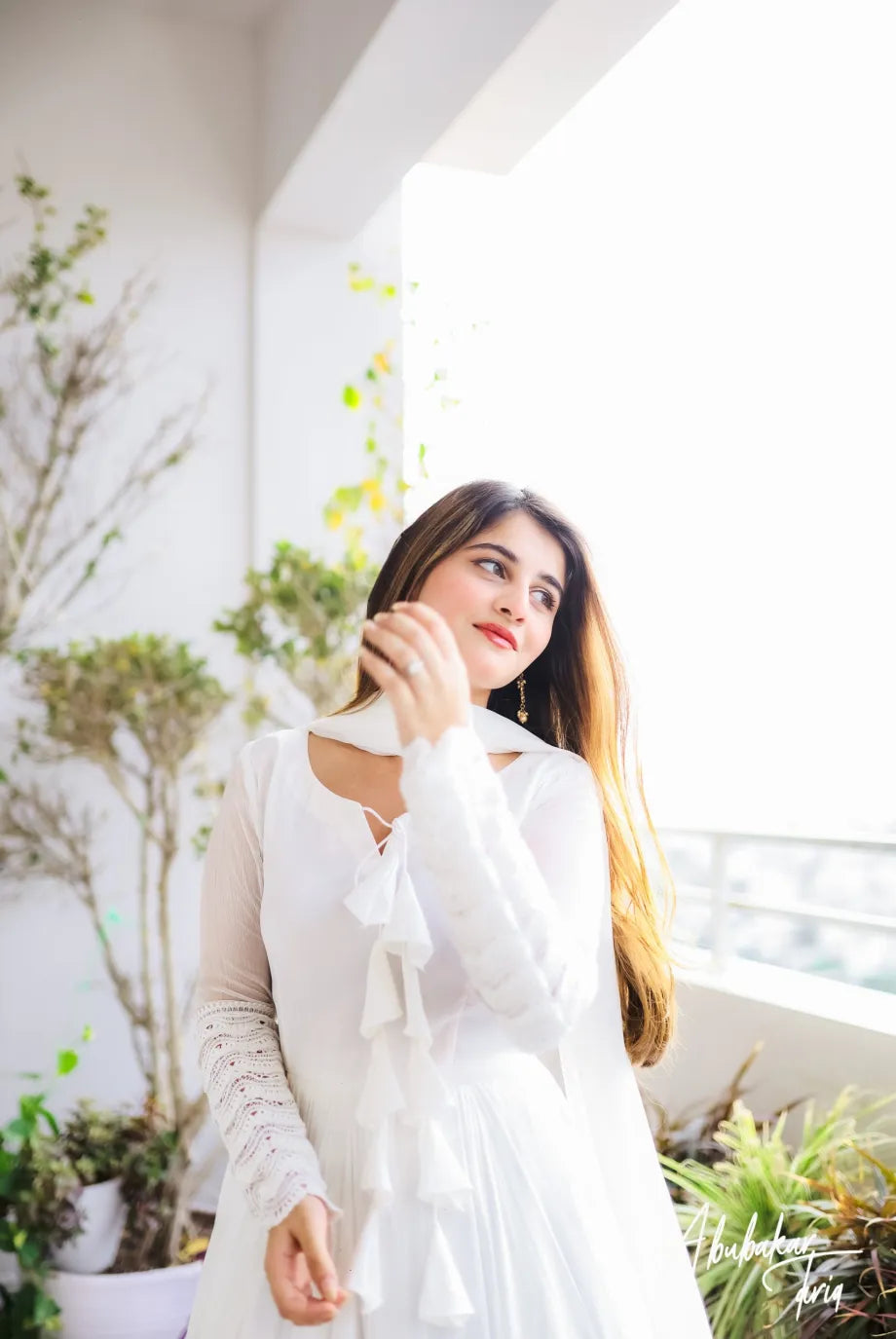 White Heart Floral Maxi