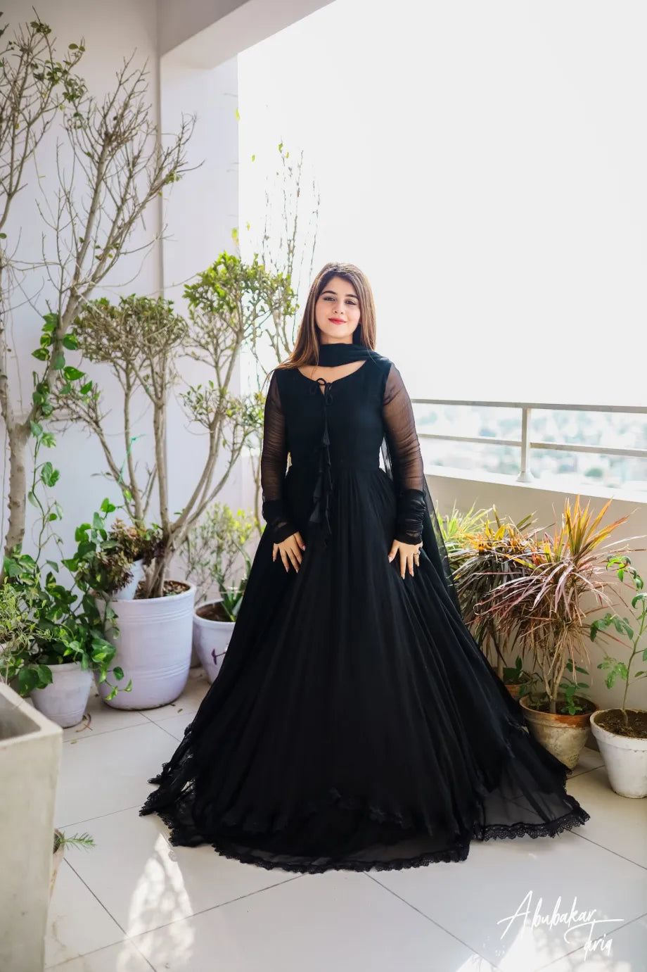 Black Lily Floral Maxi