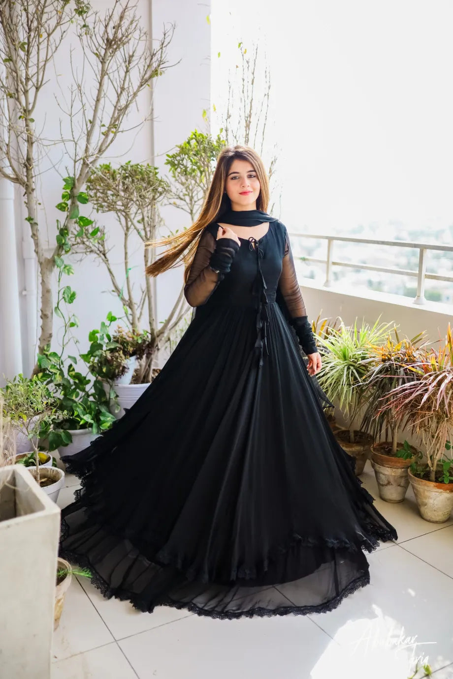Black Lily Floral Maxi