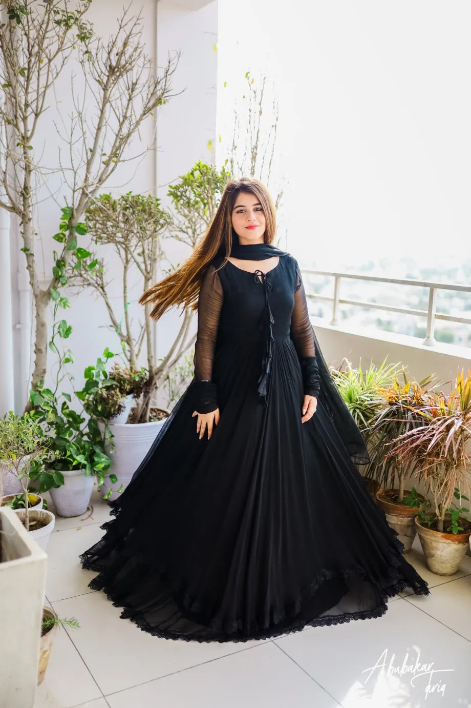 Black Lily Floral Maxi