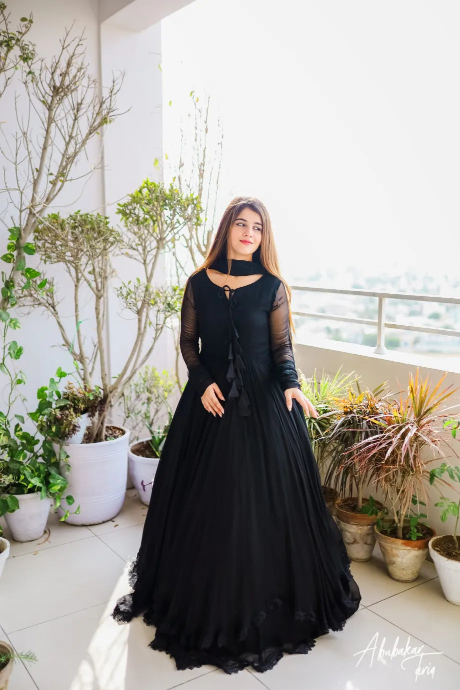 Black Lily Floral Maxi