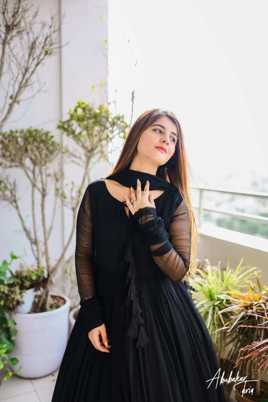 Black Lily Floral Maxi