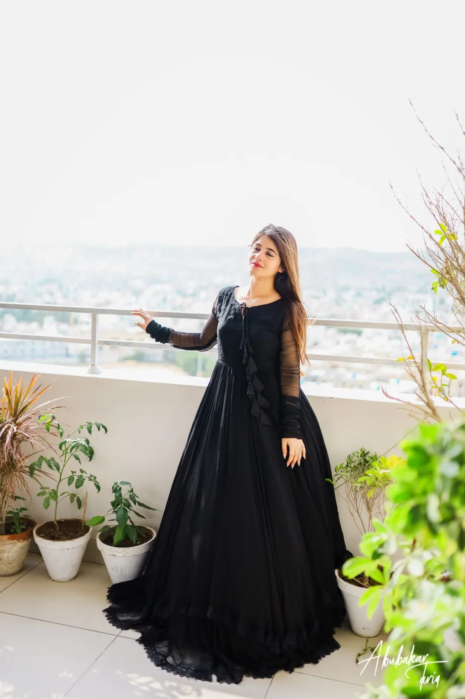 Black Lily Floral Maxi