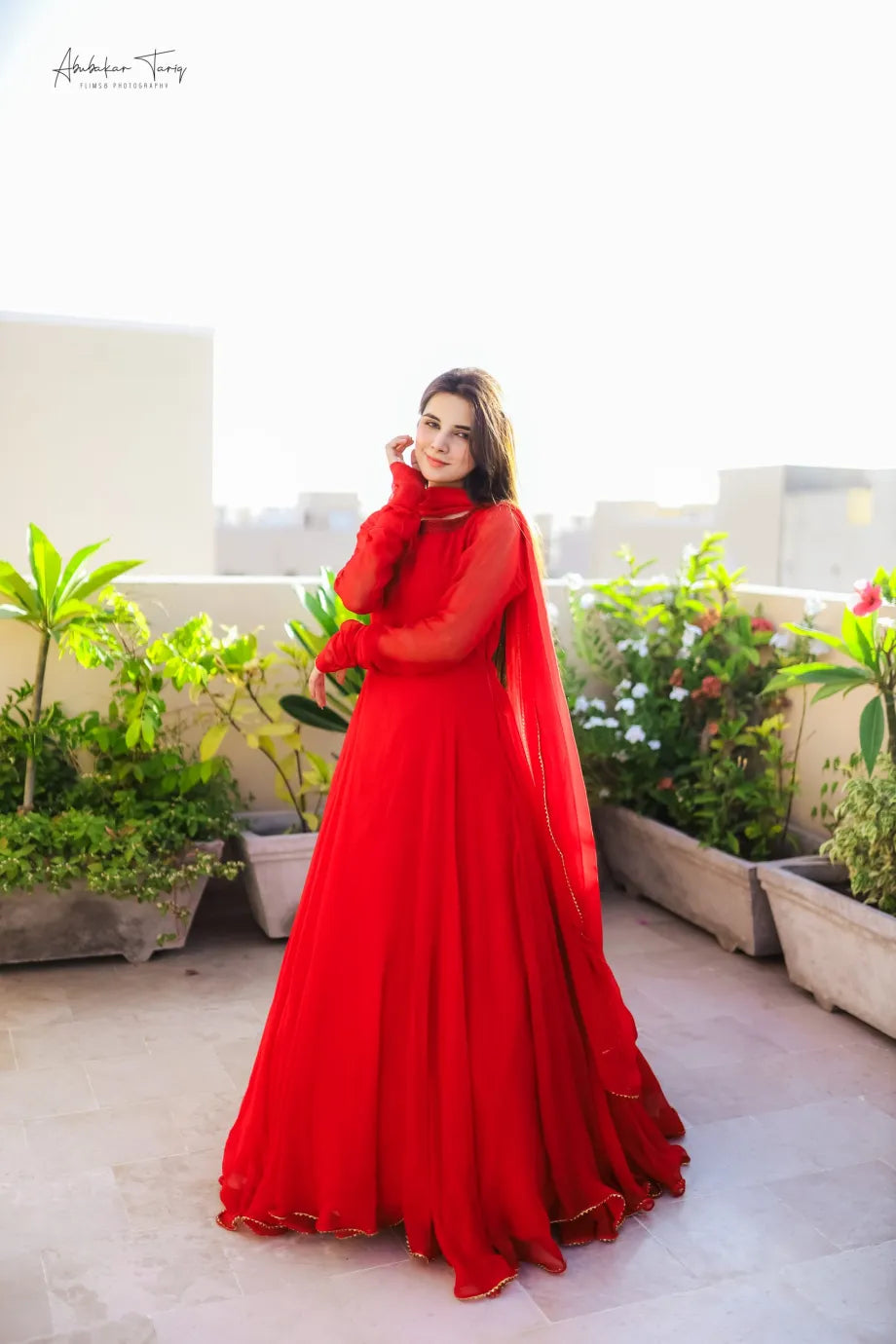 Red Love Floral Maxi