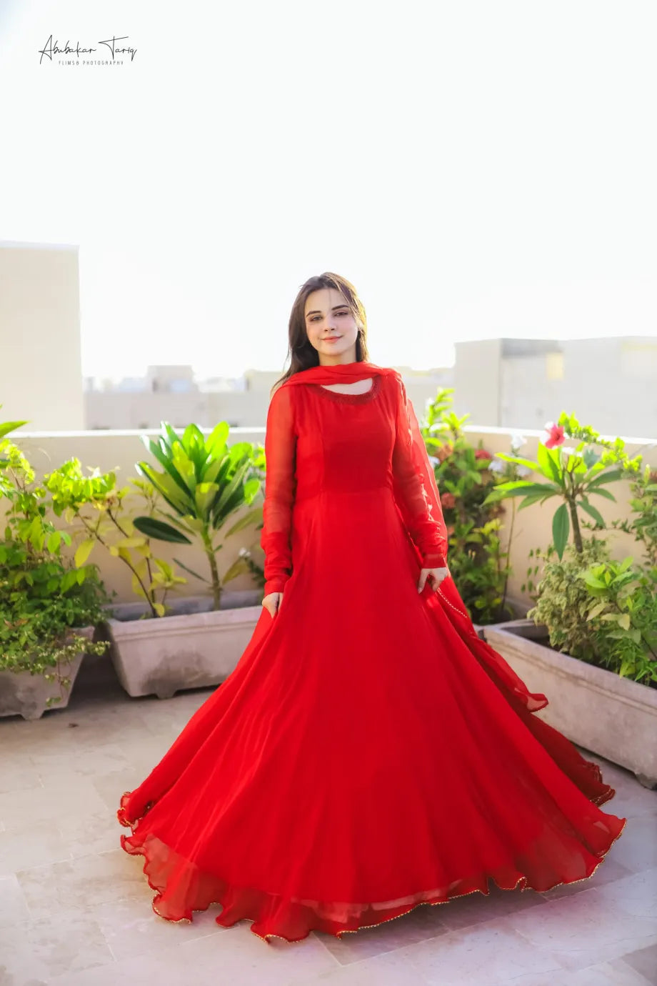 Red Love Floral Maxi