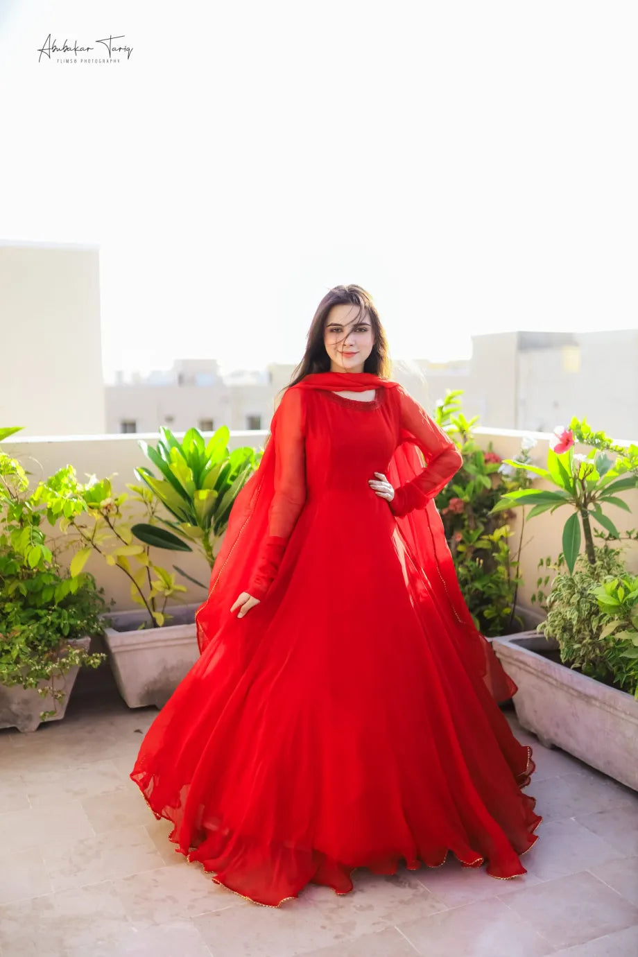 Red Love Floral Maxi