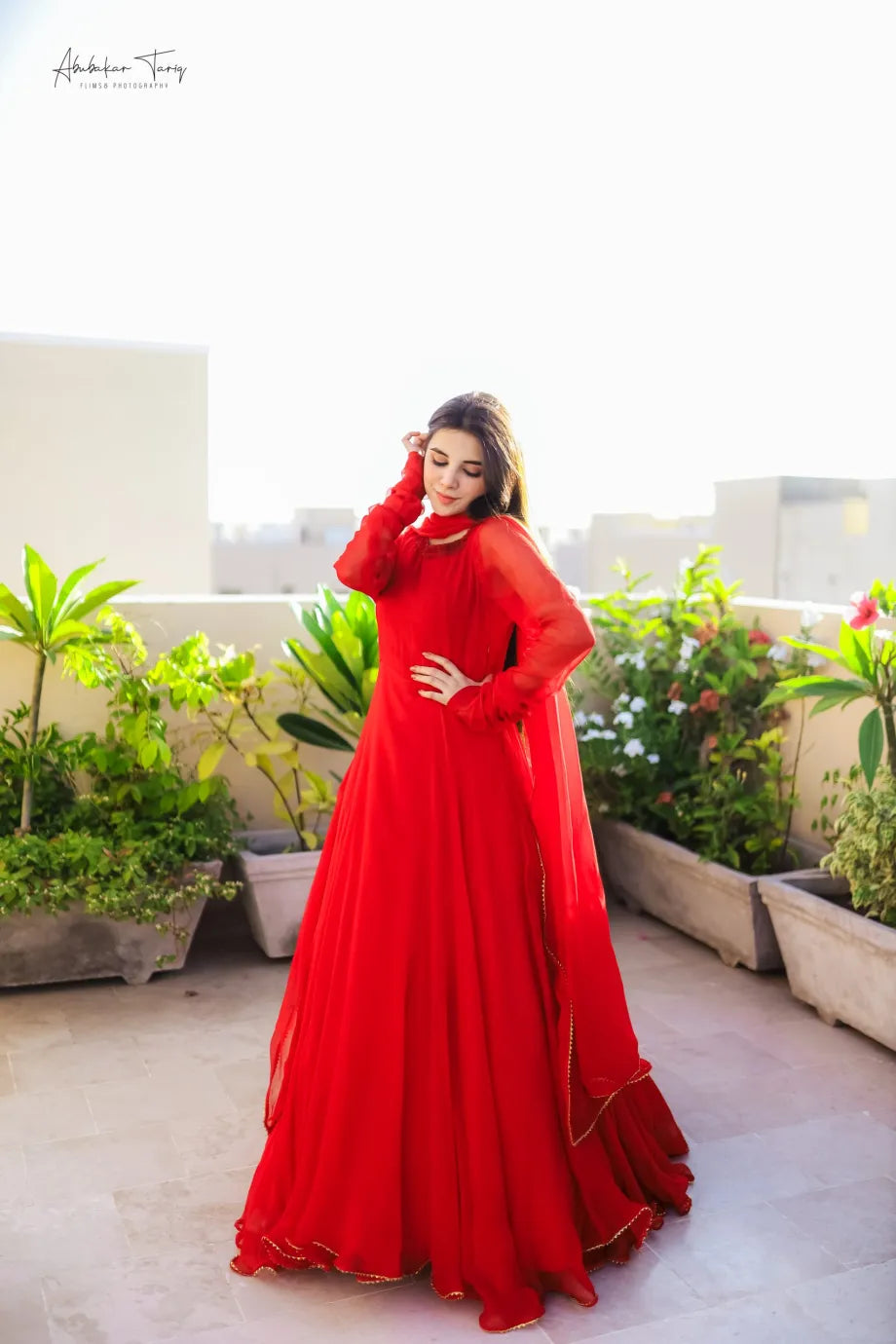 Red Love Floral Maxi