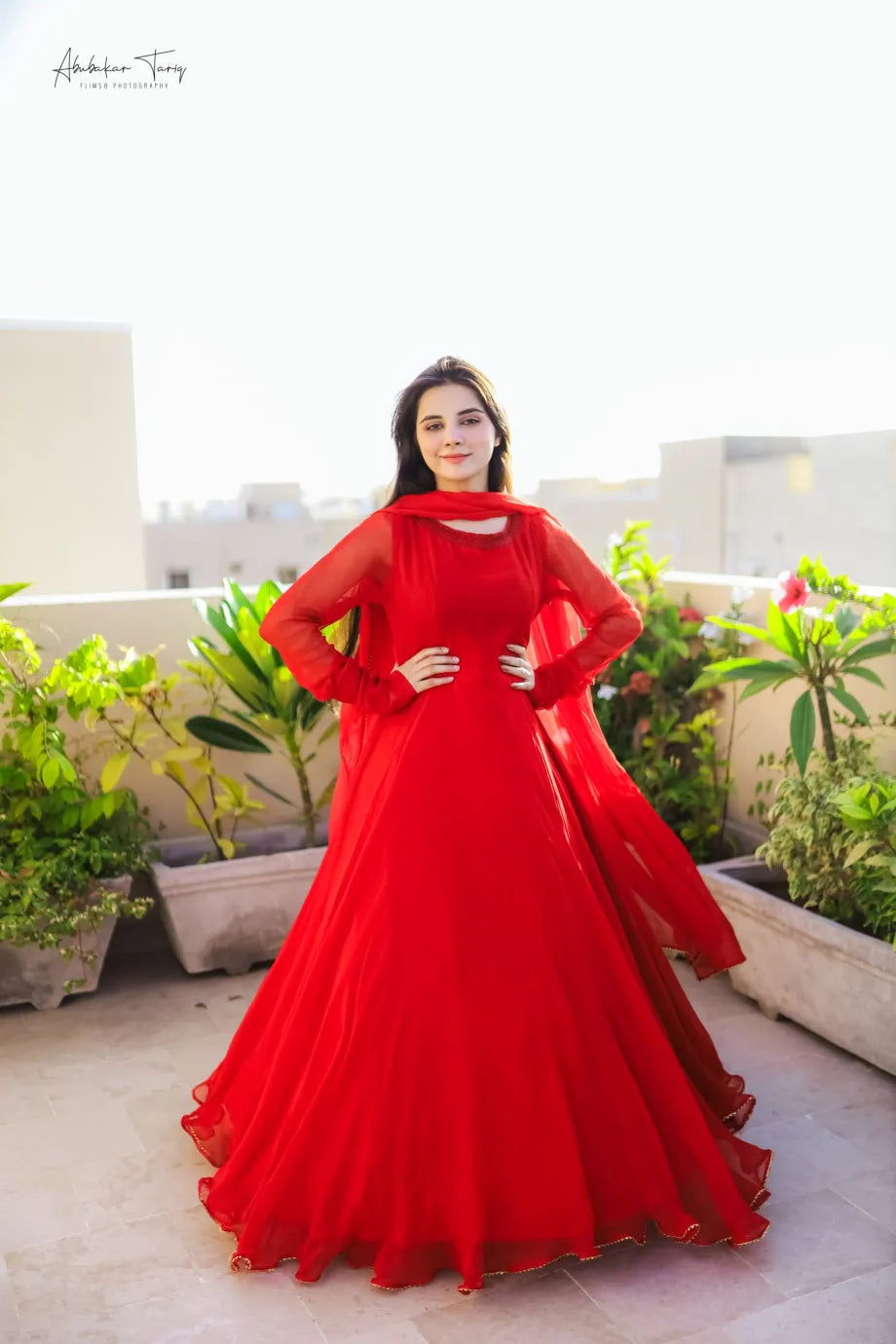 Red Love Floral Maxi