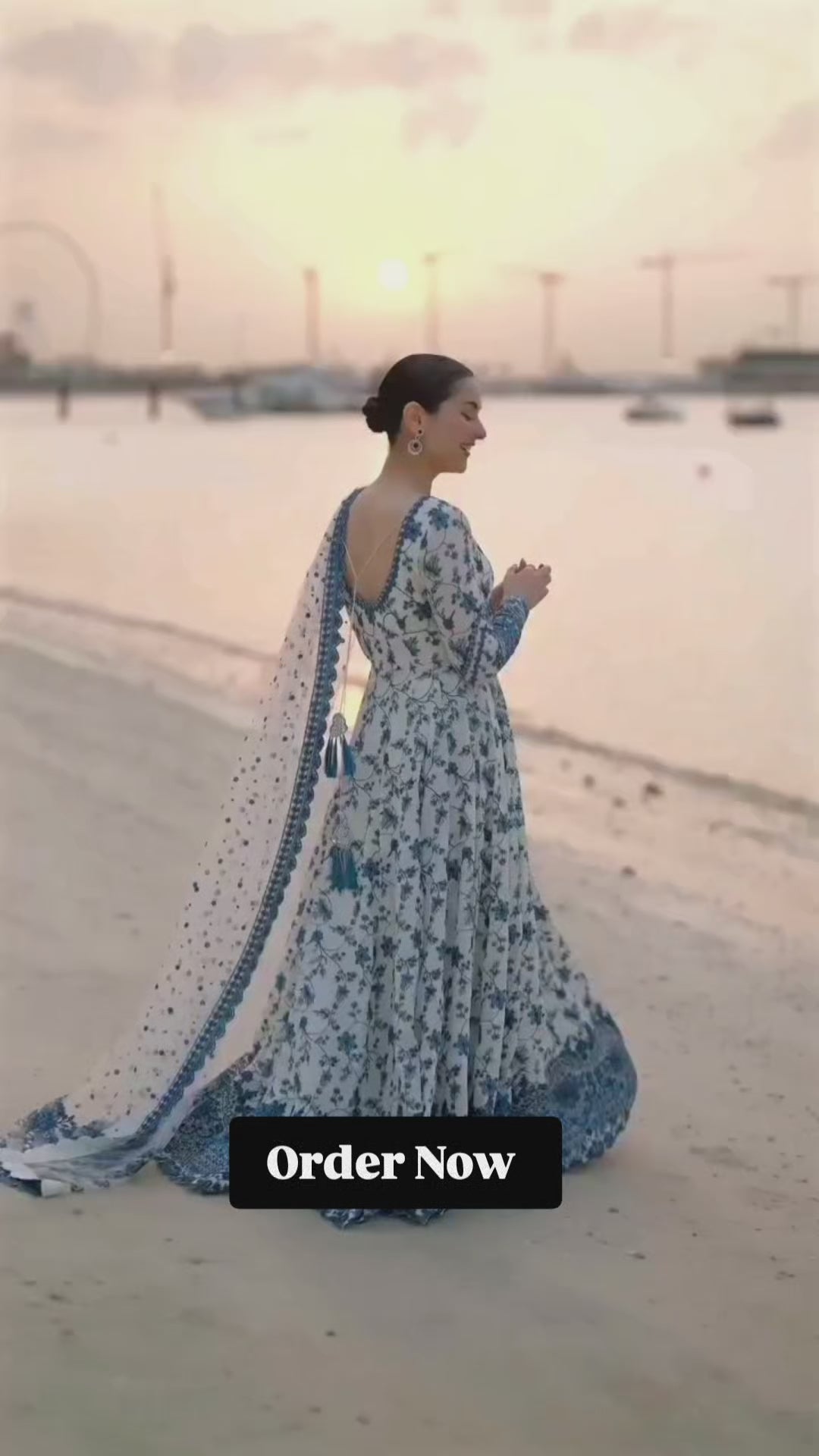 Hania Amir 3pcs Stiched Embroidered Dress